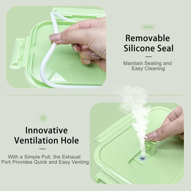 Detalle de MerryNine Glass Food Storage Containers 10-Pack (1040ml & 370ml) with Airtight Leakproof Lids