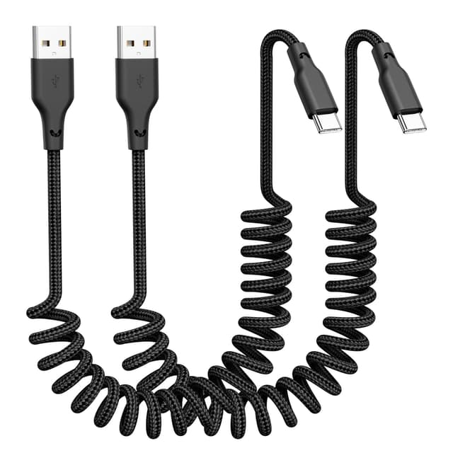 Detalle de Quickeep Car Carplay Cable 3ft Coiled USB A to C
