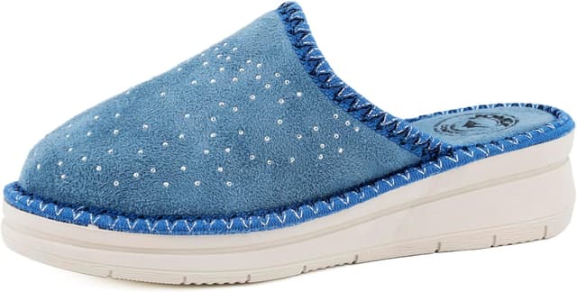 Detalle de JOMIX chaussons femme compensés hiver orthopédiques en Italie, avec strass