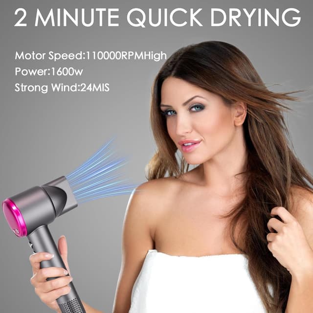 Detalle de Professional Ionic Hair Dryer 1600W for Travel 💇♀