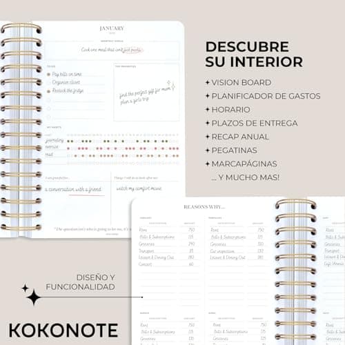 Detalle de Kokonote Agenda 2026 Día por página A5 — Self Care 📘