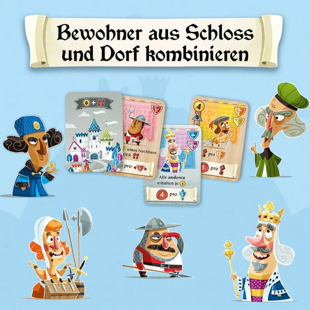 Detalle 2 de Kosmos 685393 Castle Combo (deutsche Ausgabe) – Taktisches Kartenspiel für 2–5 Personen ab 10 Jahren