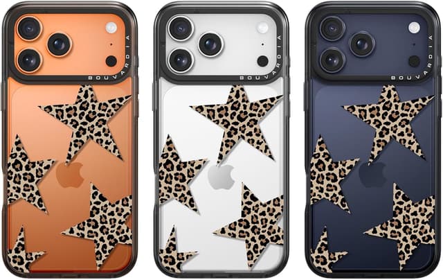 Detalle 2 de Bouvardia Bouvardia for iPhone 17 Pro Max Case (Cheetah Theme with Leopard Stars)