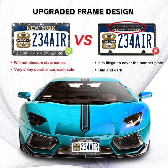 Thumbnail 3 de Luxury Bling License Plate Frames 2 Pack