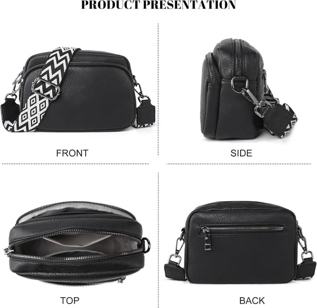 Detalle 2 de TANTOMI Vegan Leather Crossbody Bag for Women – small anti-theft style with adjustable strap