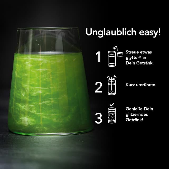 Thumbnail 2 de Glytter Glitzerpulver Neongrün 100 Getränke 🍹