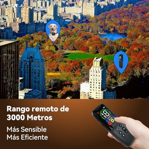 Detalle 2 de Meloive collar de adiestramiento recargable para perros con alcance manual de hasta 3000 m y 4 modos