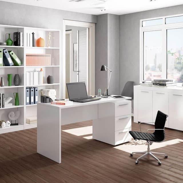 Detalle de Habitdesign Stylus mesa de oficina blanca