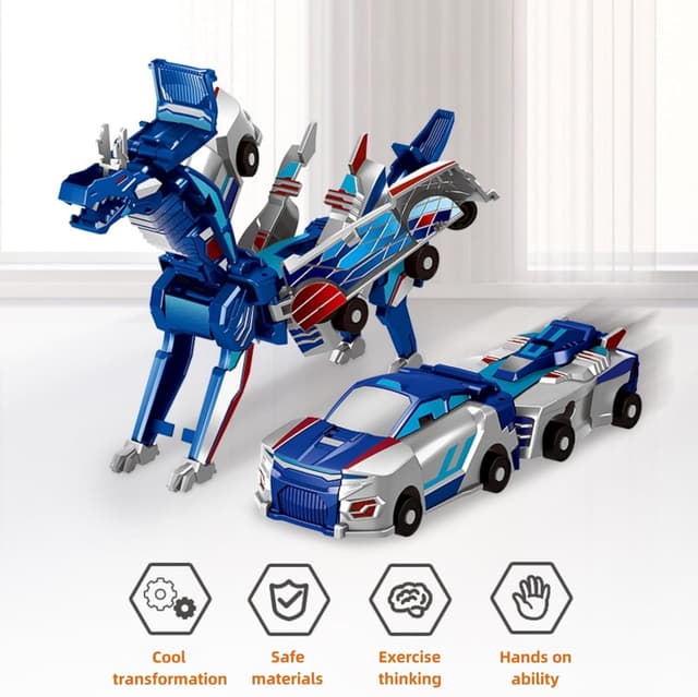 Detalle de Felly Dragon transforming car robot toys (2-car set) with magnetic automatic deformation