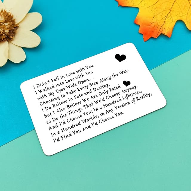 Detalle de Anniversary Metal Wallet Insert Card for Boyfriend & Girlfriend (Couples Gift)