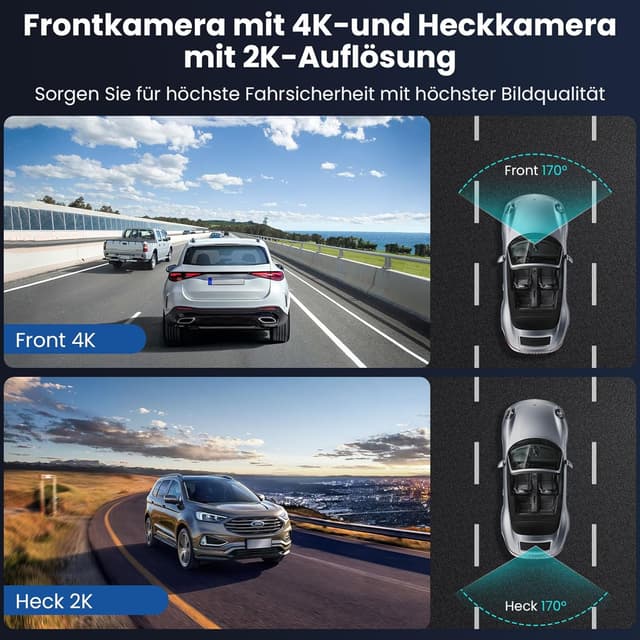 Detalle 2 de Dashcam Auto Front und Heck 4K+2K 32GB
