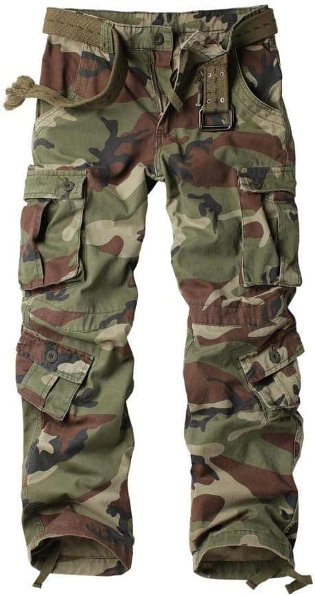 Detalle 2 de AKARMY Womens Cargo Pants with Pockets — Ripstop Camo Utility Work & Outdoor Pants