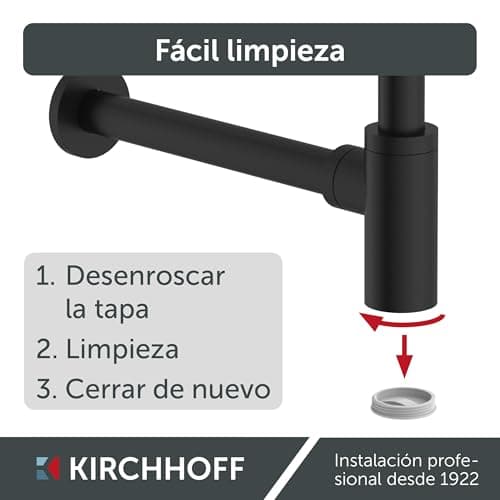 Thumbnail 1 de Kirchhoff 98803828 fregadero con sifón negro 🚰