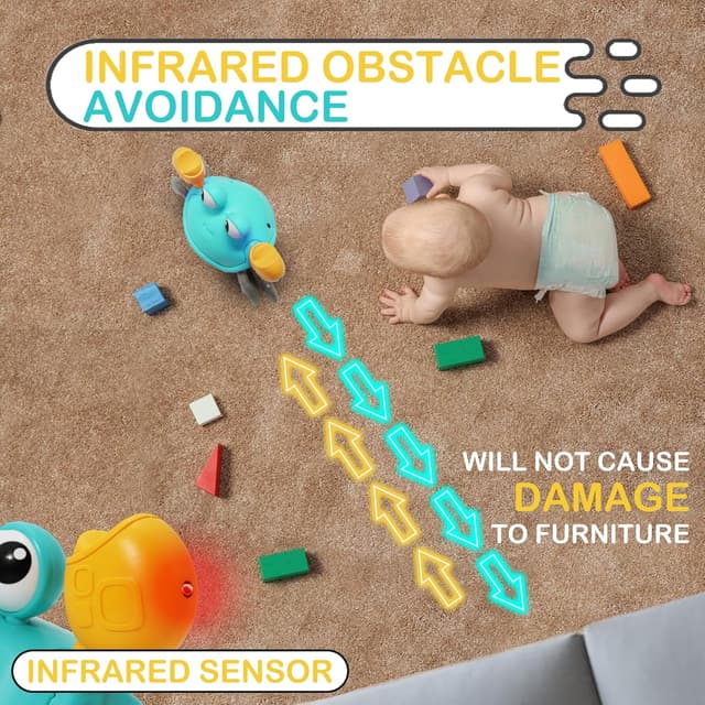 Detalle 2 de Pbooo Crawling Crab Baby Toy (Infrared Sensing) for Tummy Time & Early Learning