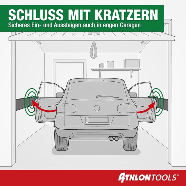 Detalle de ATHLON TOOLS 2x Auto-Türkantenschutz FlexProtect – extra dicker Kantenschoner, selbstklebend, wasserabweisend, 2 m lang (je 2 Rollen)