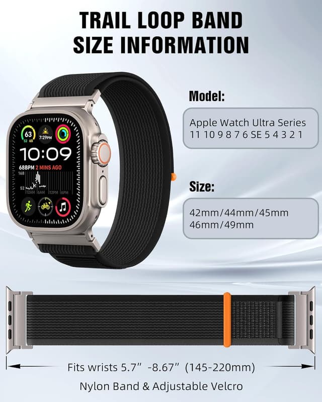Detalle 2 de Higgs Trail Loop Nylon Armband für Apple Watch 49–42mm