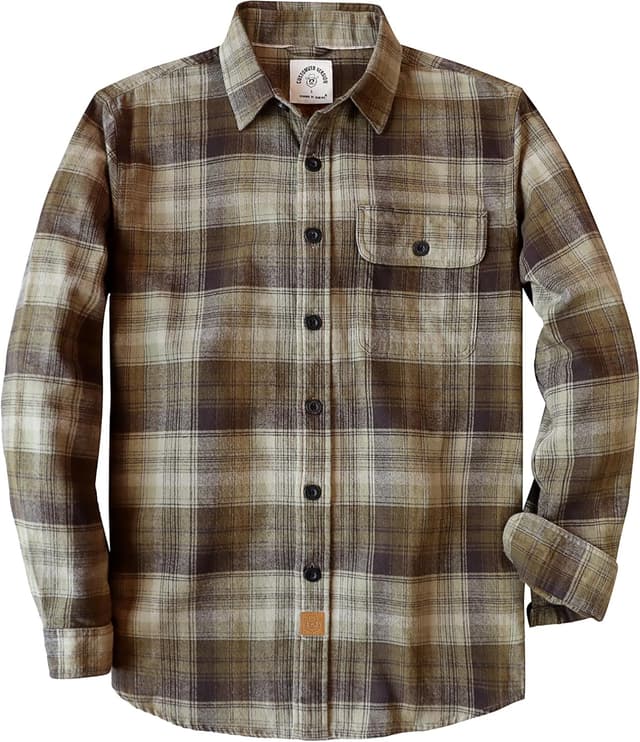 Detalle de Dubinik Flanellhemd Herren Regular Fit kariert mit Button-down (Langarm)
