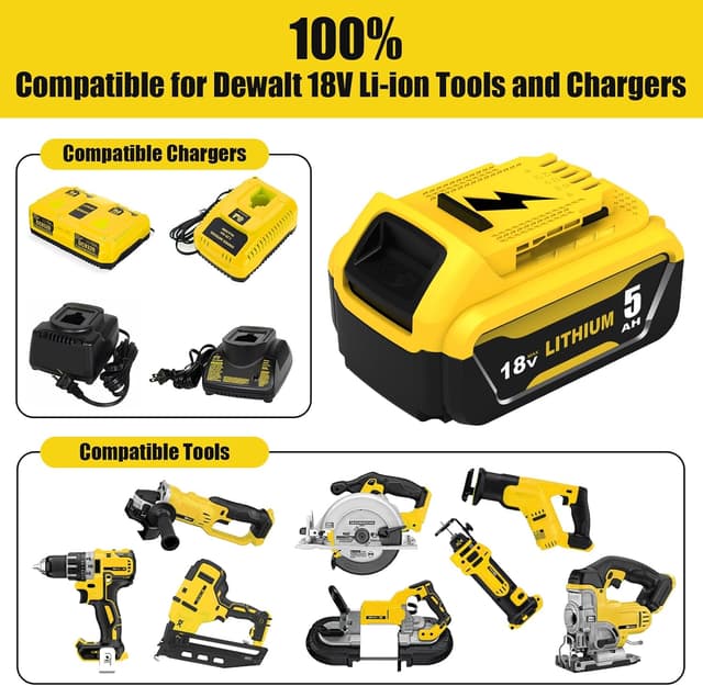 Thumbnail 5 de Goodexo 2X DCB184 18V 5.0Ah replacement battery