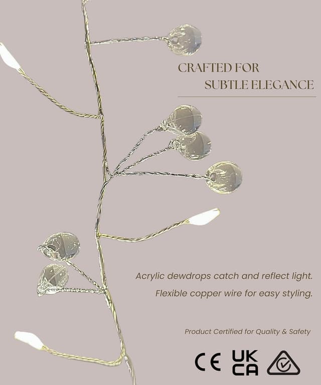 Detalle 2 de MELETĒ LED Dewdrop String Lights 4m ✨🎄