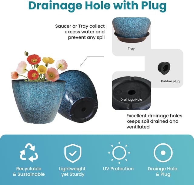 Thumbnail 2 de Vanslogreen 8" plant pots pack of 4