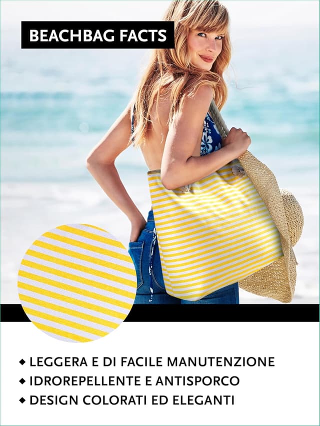 Thumbnail 3 de DonDon Grande borsa spiaggia idrorepellente