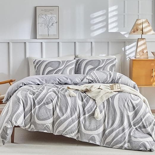 Imagen de Lekesky Funda Nórdica 220x240cm 🛏 Gris 3 piezas en OfertitasTOP
