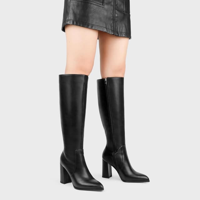 Detalle 2 de COLETER Women's Knee High Boots Chunky Block Heel