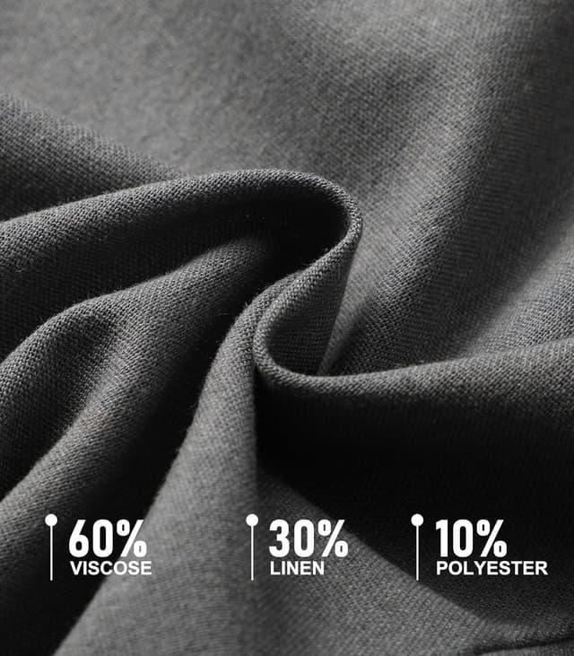 Detalle 2 de Zetieny Herren Leinen-Shorts Casual für Sommer – atmungsaktiv mit elastischem Bund und 5 Taschen