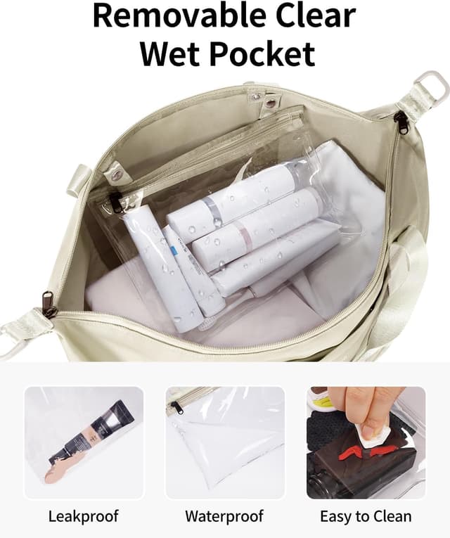 Detalle de ECOHUB expandable underseat cabin bag for Ryanair 40x30x20 cm with removable wet pocket (beige)