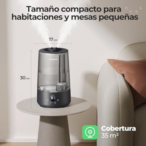 Thumbnail 7 de Homvana humidificador ultrasónico para dormitorio (3,6 L, hasta 34 h, SilentSpray 16 dB, 360°)