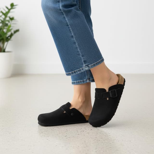 Thumbnail 5 de CUSHIONAIRE Hana suede clog slip-on women's shoes