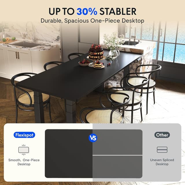 Detalle 2 de FLEXISPOT scrivania regolabile in altezza a 2 motori 180x80 cm con piano unico e memoria