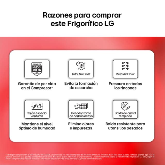 Detalle de LG GTBV22PYNJ (Grado D reacondicionado) con Total No Frost de dos puertas