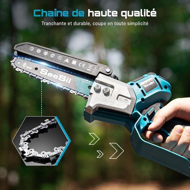 Thumbnail 5 de SEESII Mini Tronçonneuse 6 pouces 🪚