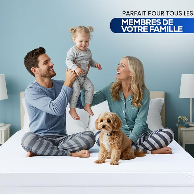 Detalle de Utopia Bedding Housse de matelas imperméable 140 x 200 x 20 cm avec fermeture éclair (blanc)