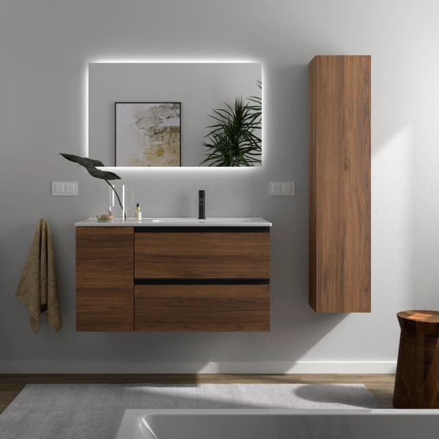 Detalle 2 de Salgar Bequia Plus Metal mueble baño 2 cajones 1 poza 🚽