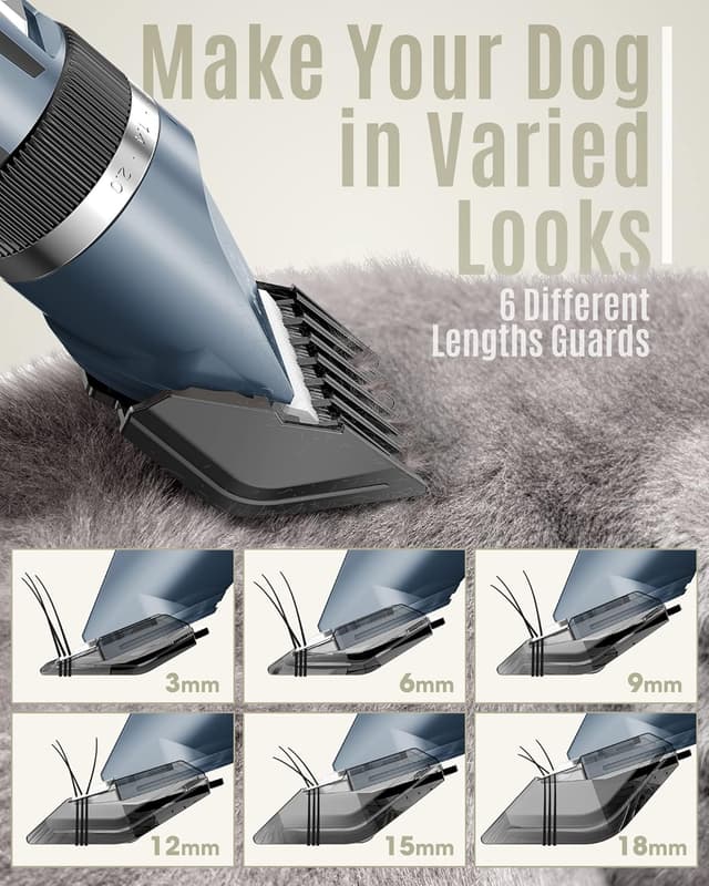 Detalle de oneisall Leise Hundeschermaschine Profi – elektrische Tierhaarschneidemaschine für Hund & Katze (blau)