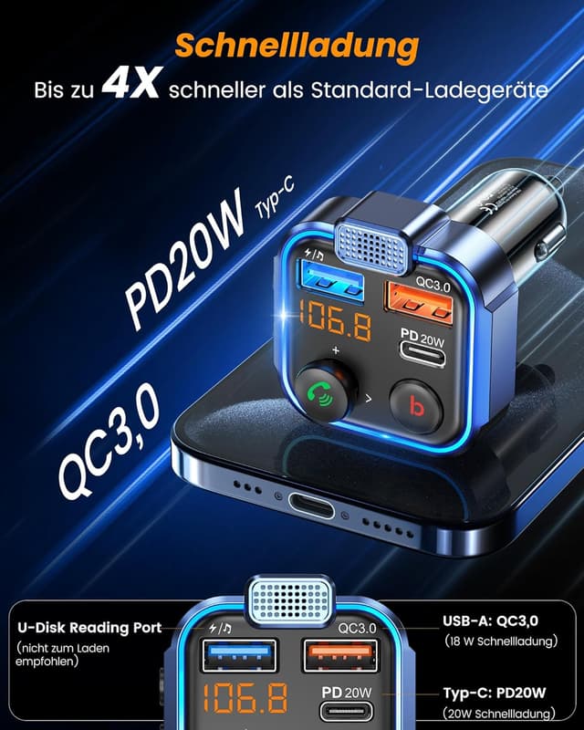 Thumbnail 4 de LENCENT 38W FM Transmitter Auto