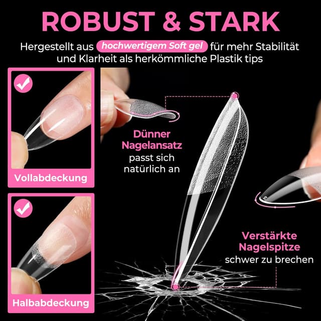 Thumbnail 4 de UNA GELLA Mandel Nail Tips 216 Stück 💅