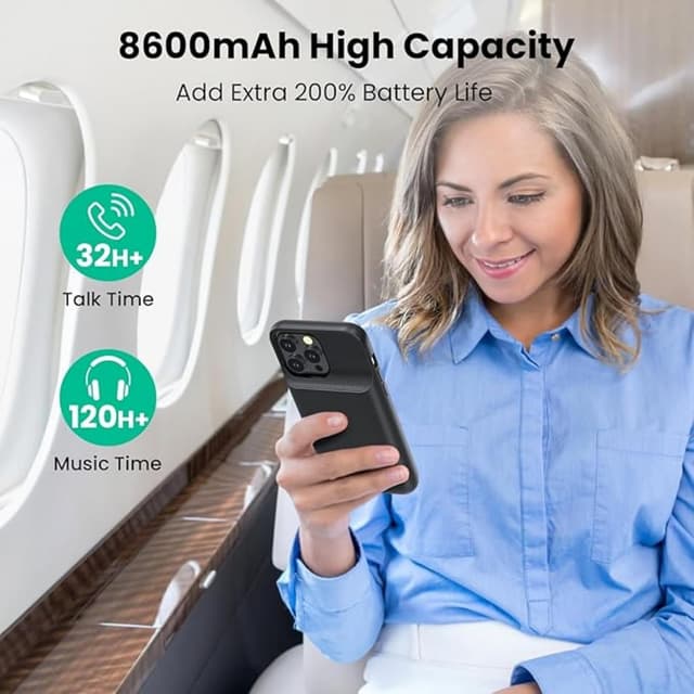 Detalle de Ekrist cover batteria ricaricabile per iPhone 14 Plus/14 Pro Max/13 Pro Max da 6,7" (power bank integrata)