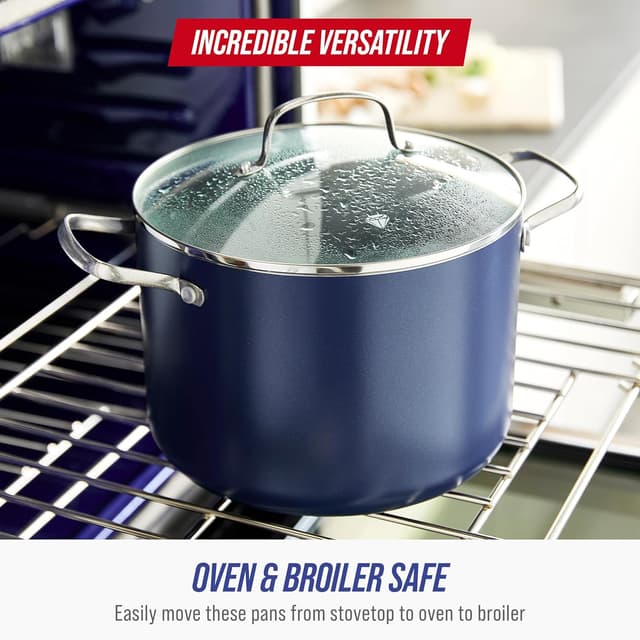 Thumbnail 4 de Blue Diamond 8QT Nonstick Stockpot with Glass Lid 🍲