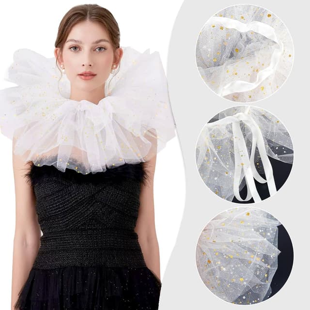 Thumbnail 3 de TaleMoon Gerüschter Tüllkragen 38 cm 🎭