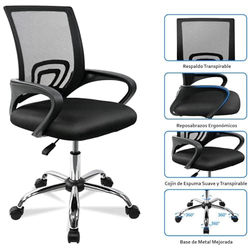 Thumbnail 6 de T-LOVENDO.ES Silla de oficina regulable 1 emoji 💺📚📎📁📂📄📃