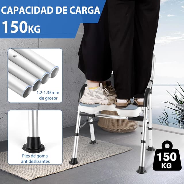 Thumbnail 6 de DEWEL Silla Ducha plegable 150 kg Gris