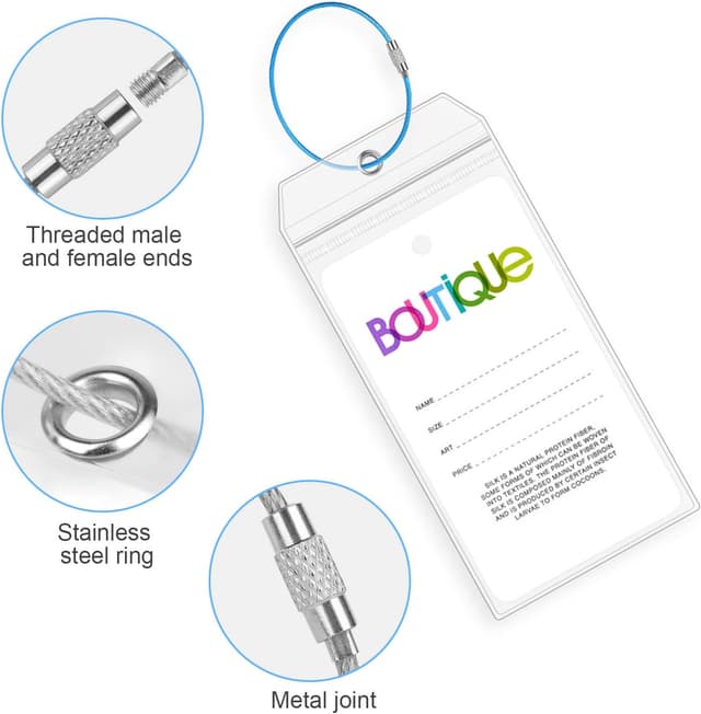 Detalle de Vicloon Porta etichette per valigia da crociera: 6 pezzi in PVC impermeabile con portatarghe trasparente