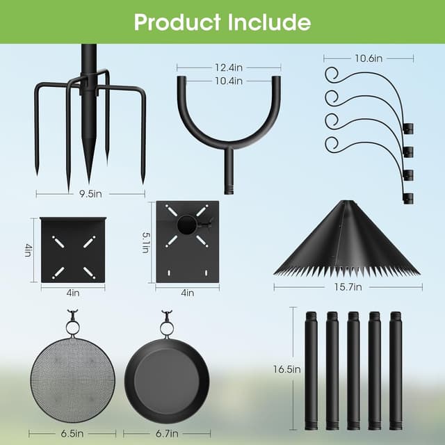 Detalle 1 de MQHUAYU squirrel proof bird feeder stake