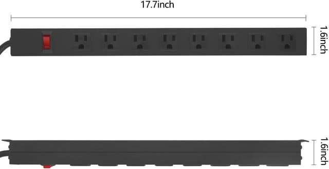 Detalle 2 de HHSOET Metal 8 Outlet Mountable Power Strip