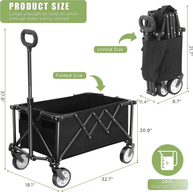 Detalle de Foldable Cart 100kg capacity wagon