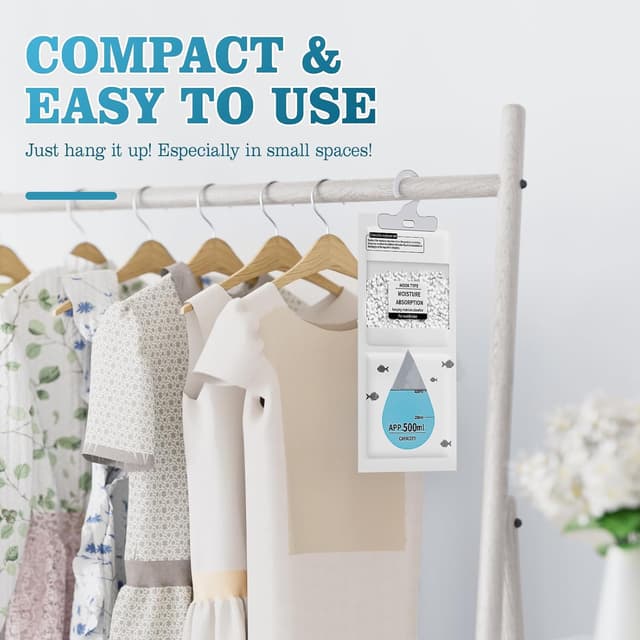 Detalle 2 de UHOUSEST 6 Pack Wardrobe Dehumidifier Hanging Bags