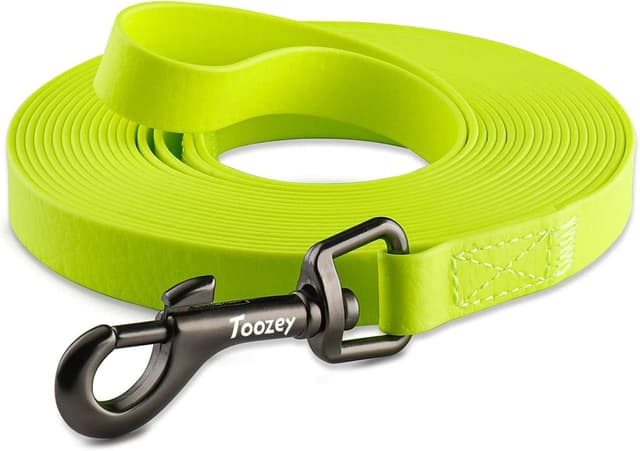 Detalle de Toozey Wasserdicht Schleppleine für Hunde mit Handschlaufe & Karabiner (Neon Gelb) – 5 bis 20 m